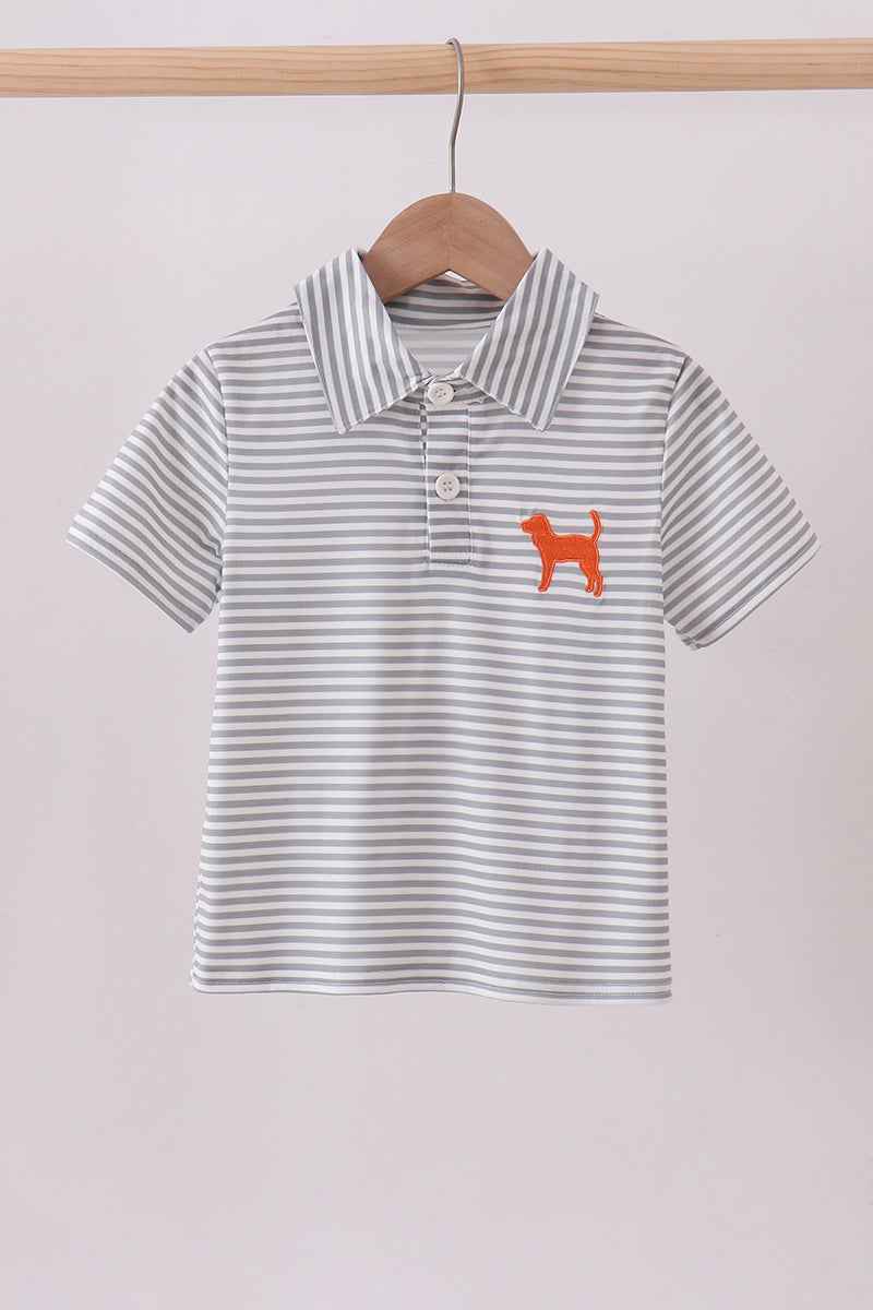 Orange Tennessee embroidery stripe button down shirt - Abbies Place