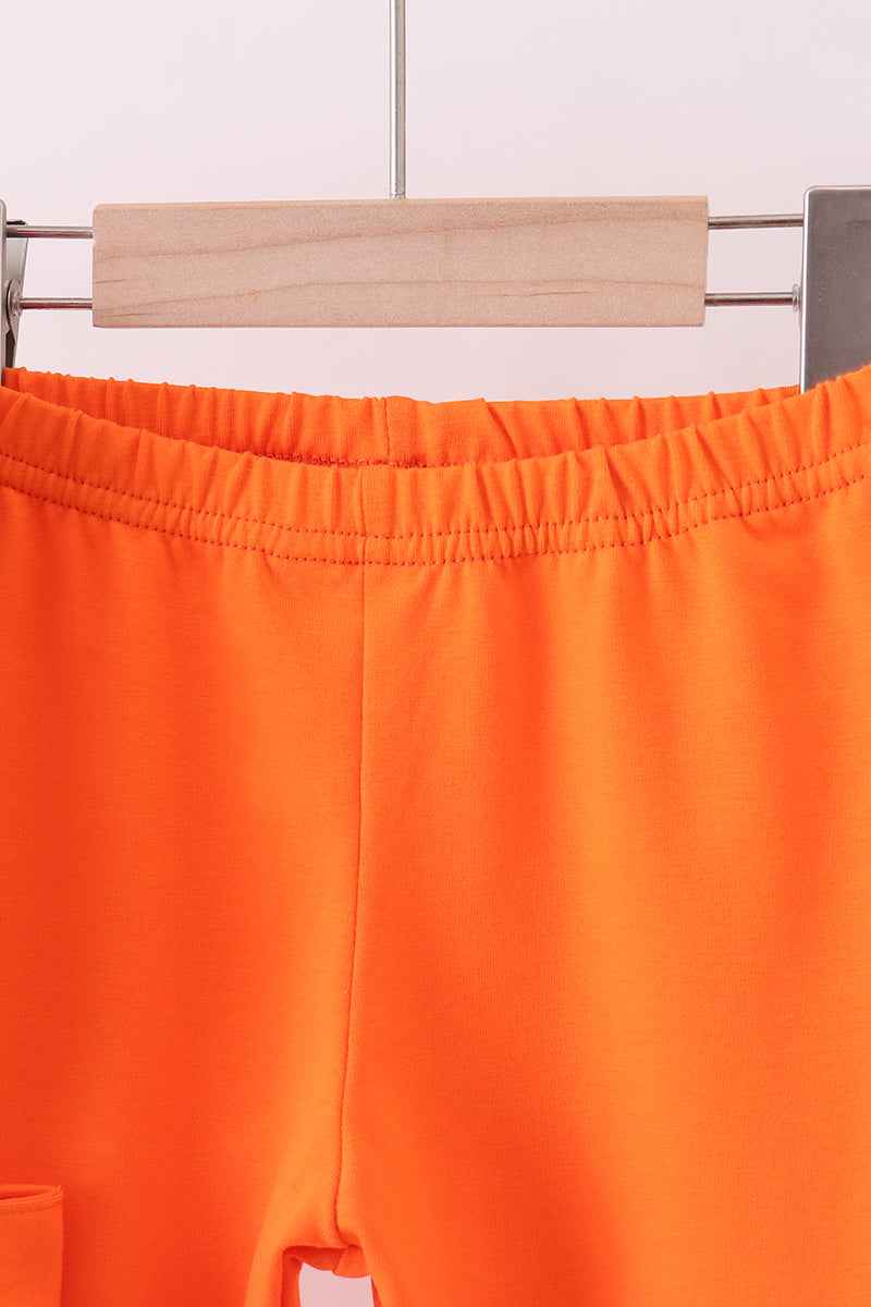 Orange Tennessee embroidery stripe ruffle pants set - Abbies Place