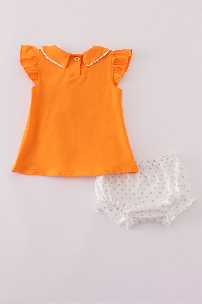 Orange Tennessee go vols embroidery bloomer set - Abbies Place