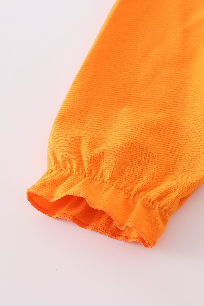 Orange Tennessee go vols embroidery ruffle dress - Abbies Place