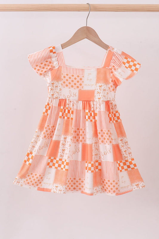 Orange Tennessee patchwork dress - Abbies Place