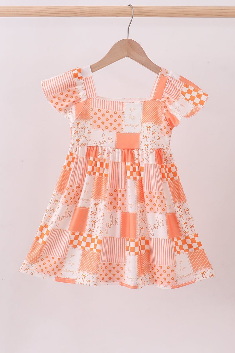 Orange Tennessee patchwork dress - Abbies Place