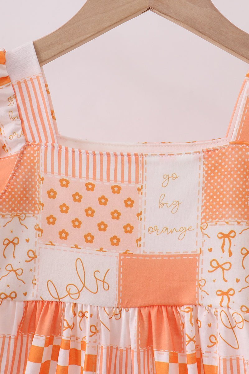 Orange Tennessee patchwork dress - Abbies Place