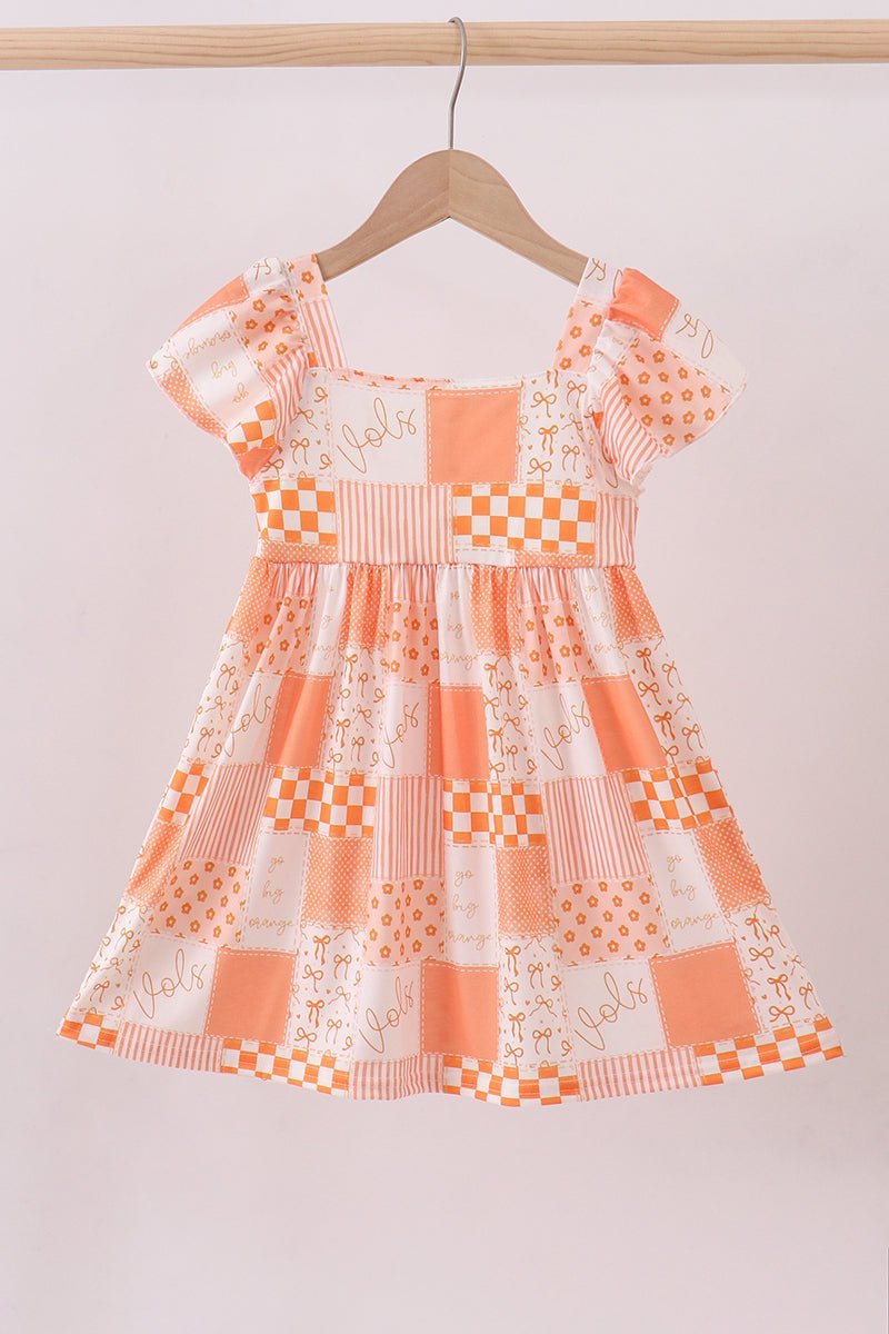 Orange Tennessee patchwork dress - Abbies Place