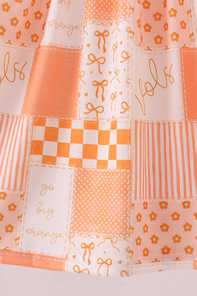 Orange Tennessee patchwork dress - Abbies Place