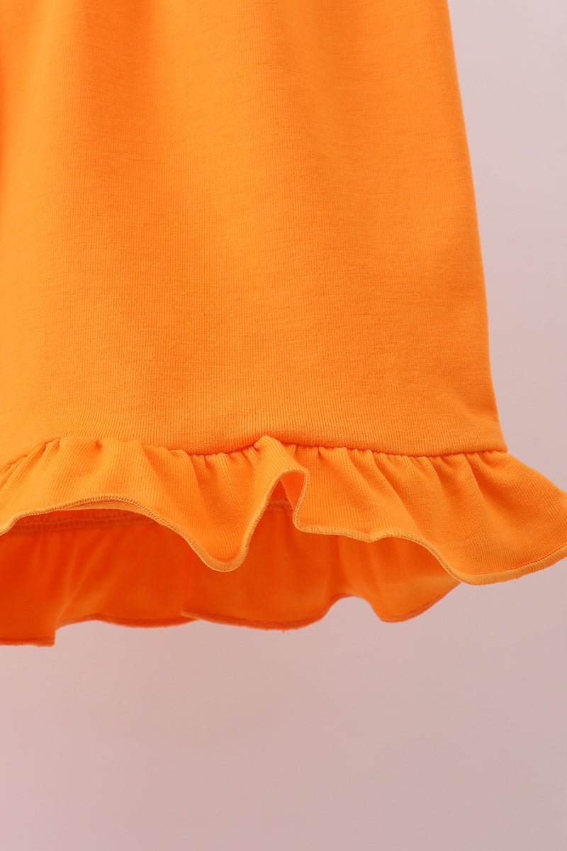 Orange Tennessee patchwork ruffle shorts set - Abbies Place