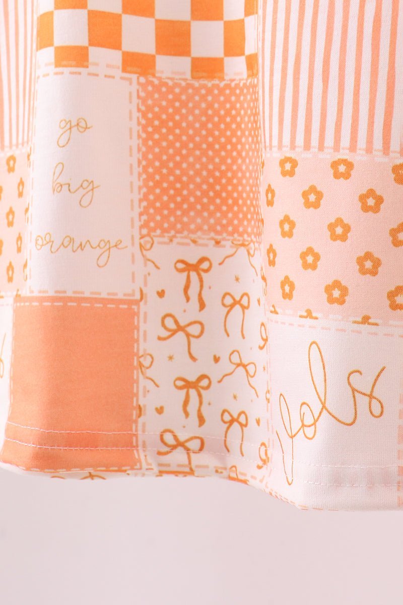 Orange Tennessee patchwork ruffle shorts set - Abbies Place