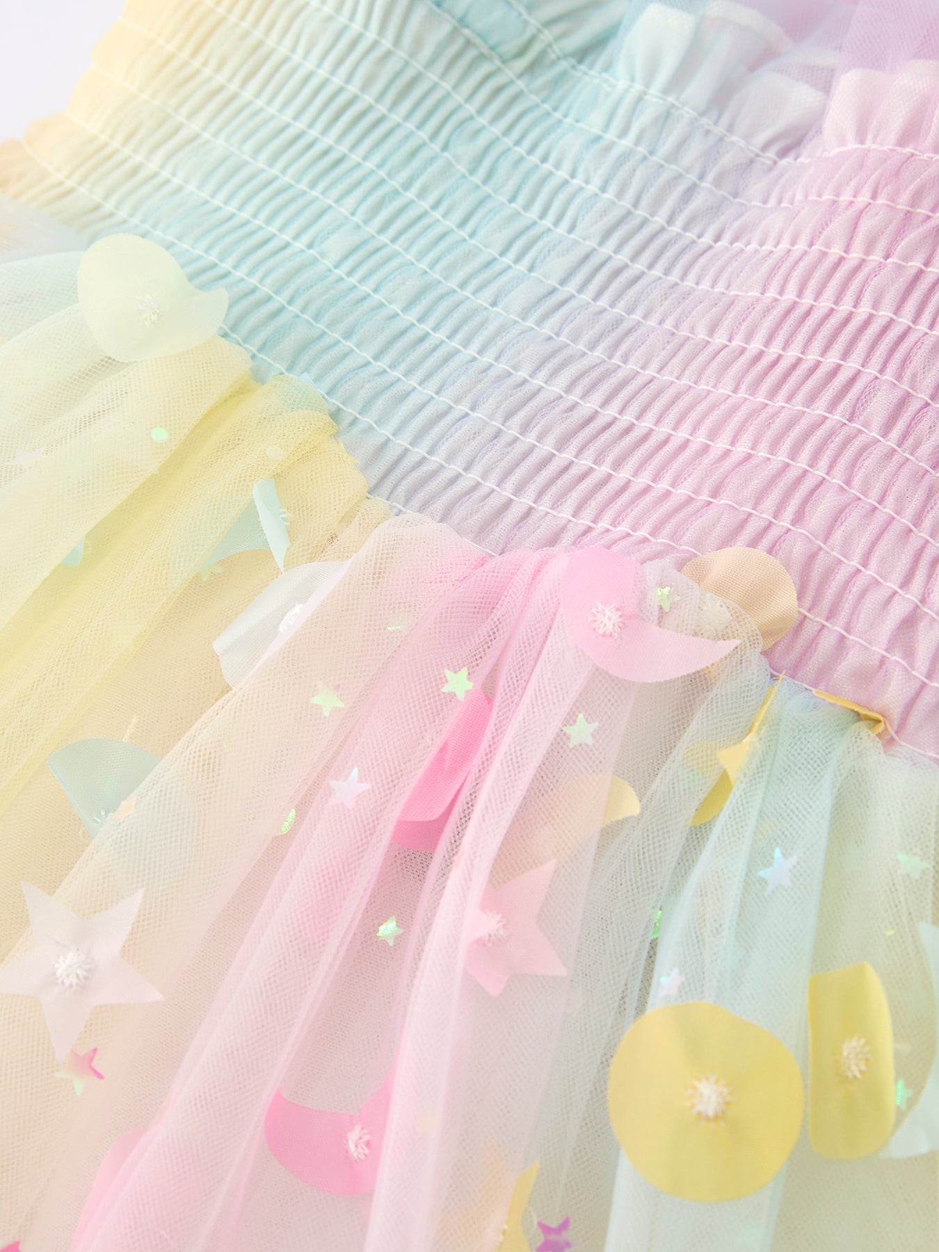 Pastel Rainbow Sequin Tulle Party Girls Dress - Abbies Place