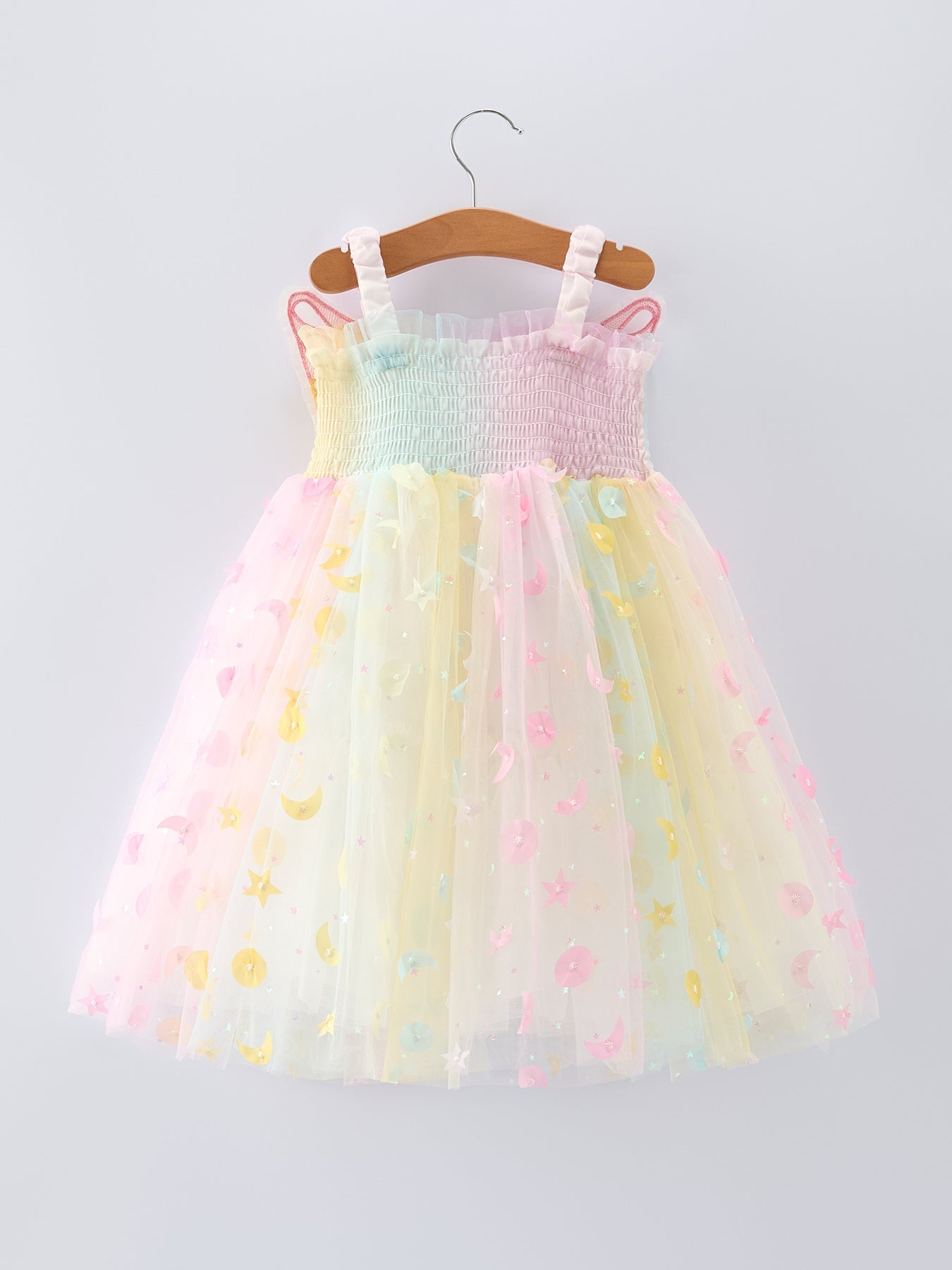 Pastel Rainbow Sequin Tulle Party Girls Dress - Abbies Place