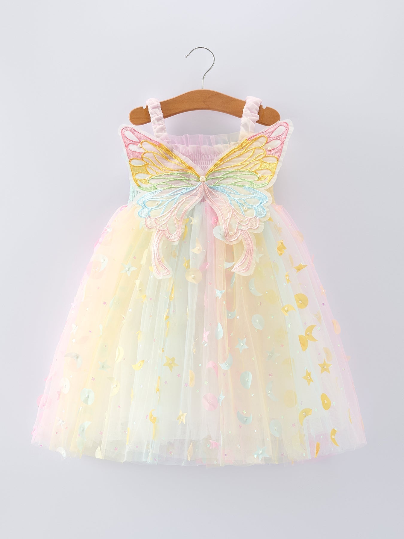Pastel Rainbow Sequin Tulle Party Girls Dress - Abbies Place