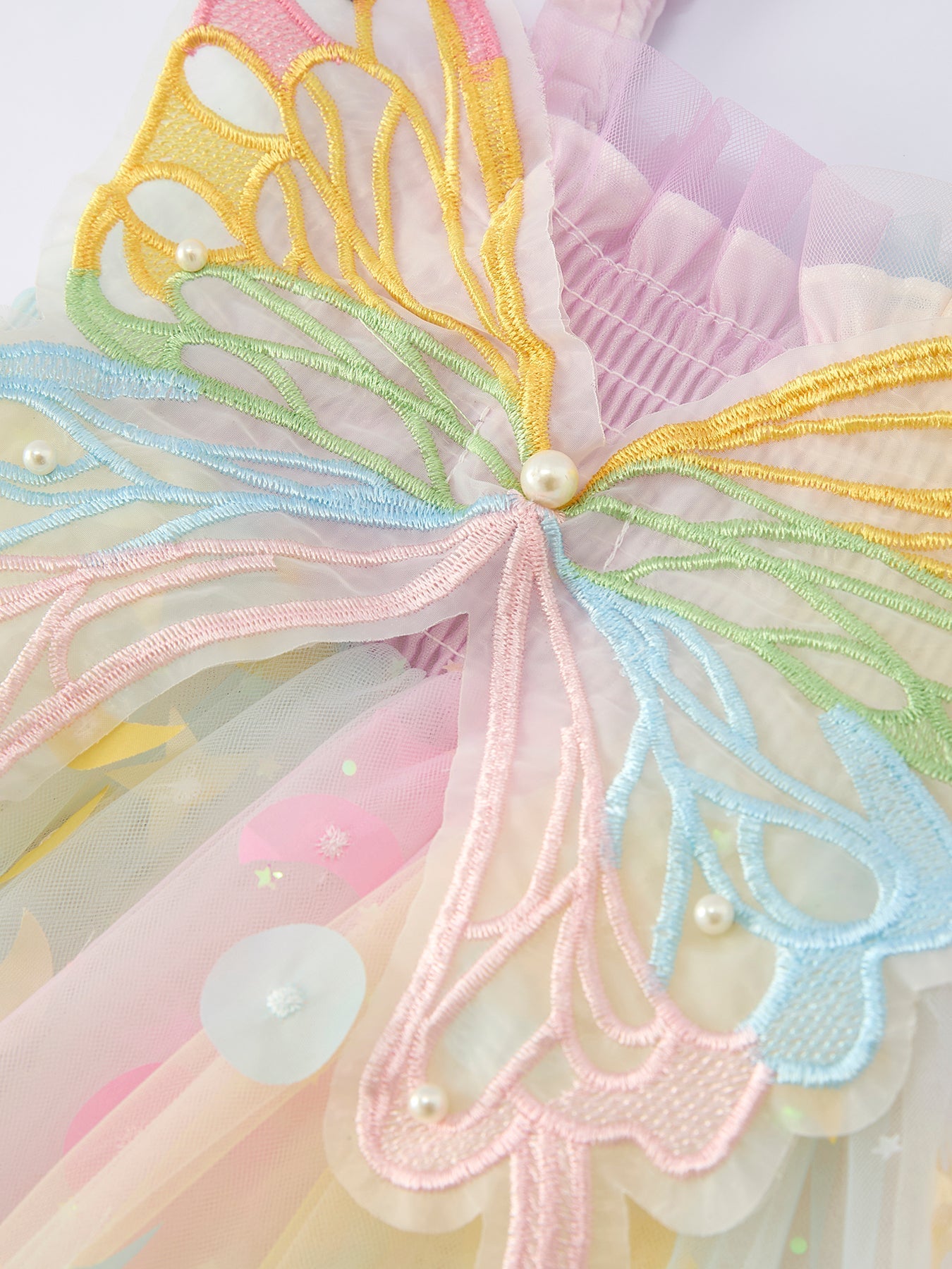 Pastel Rainbow Sequin Tulle Party Girls Dress - Abbies Place