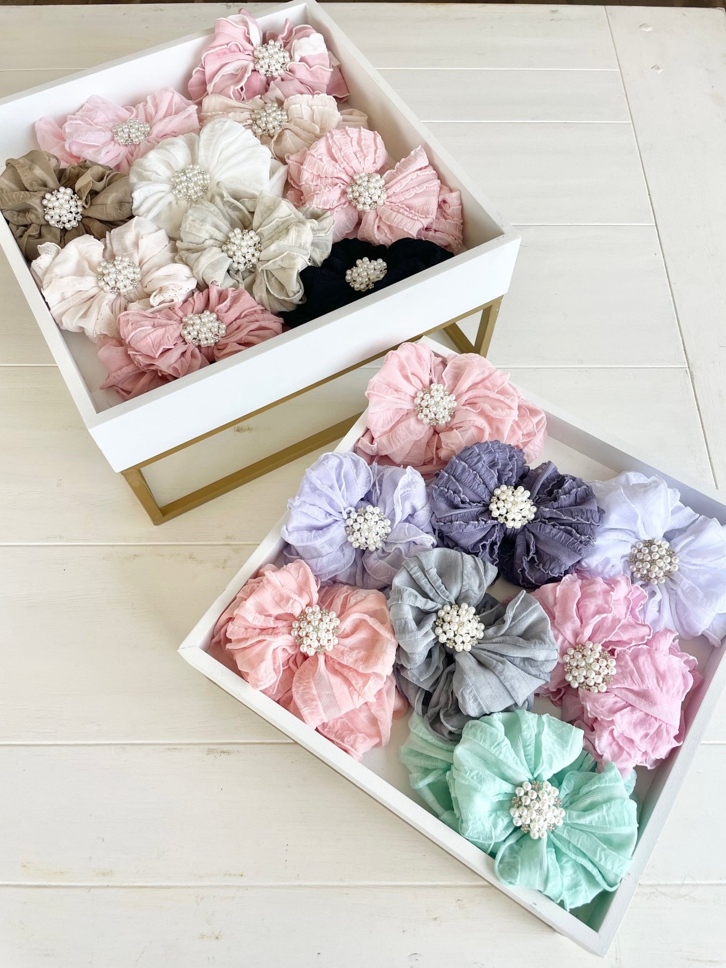 Pearl Ruffled Headband - Abbies Place