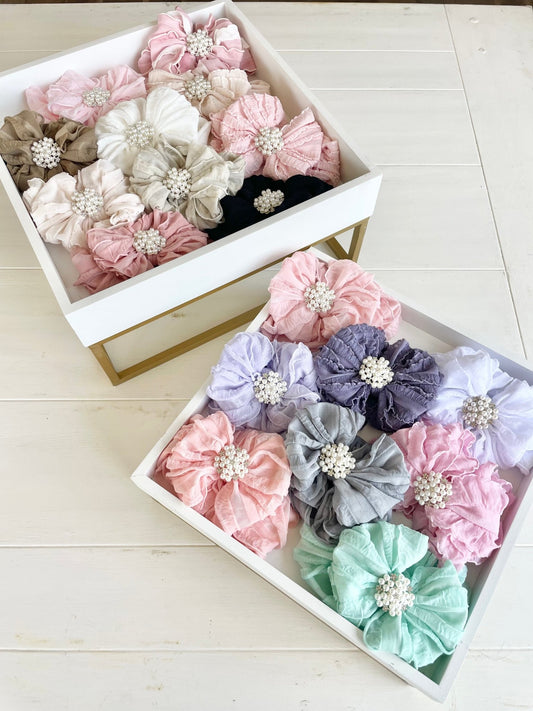 Pearl Ruffled Headband - Abbies Place