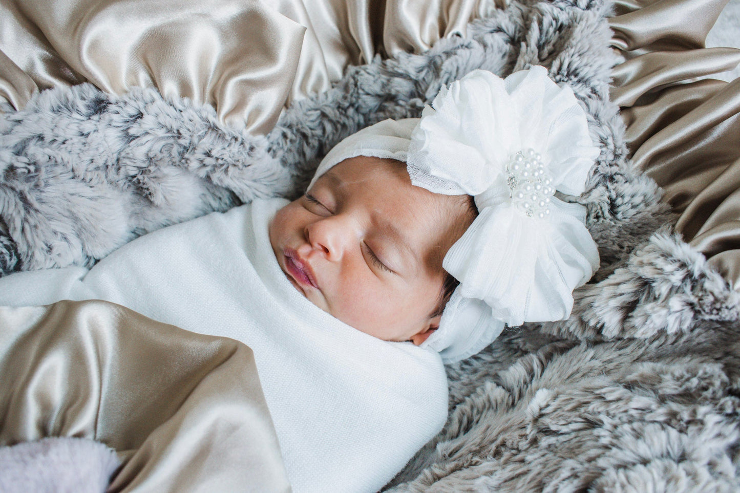 Pearl Ruffled Headband - Abbies Place