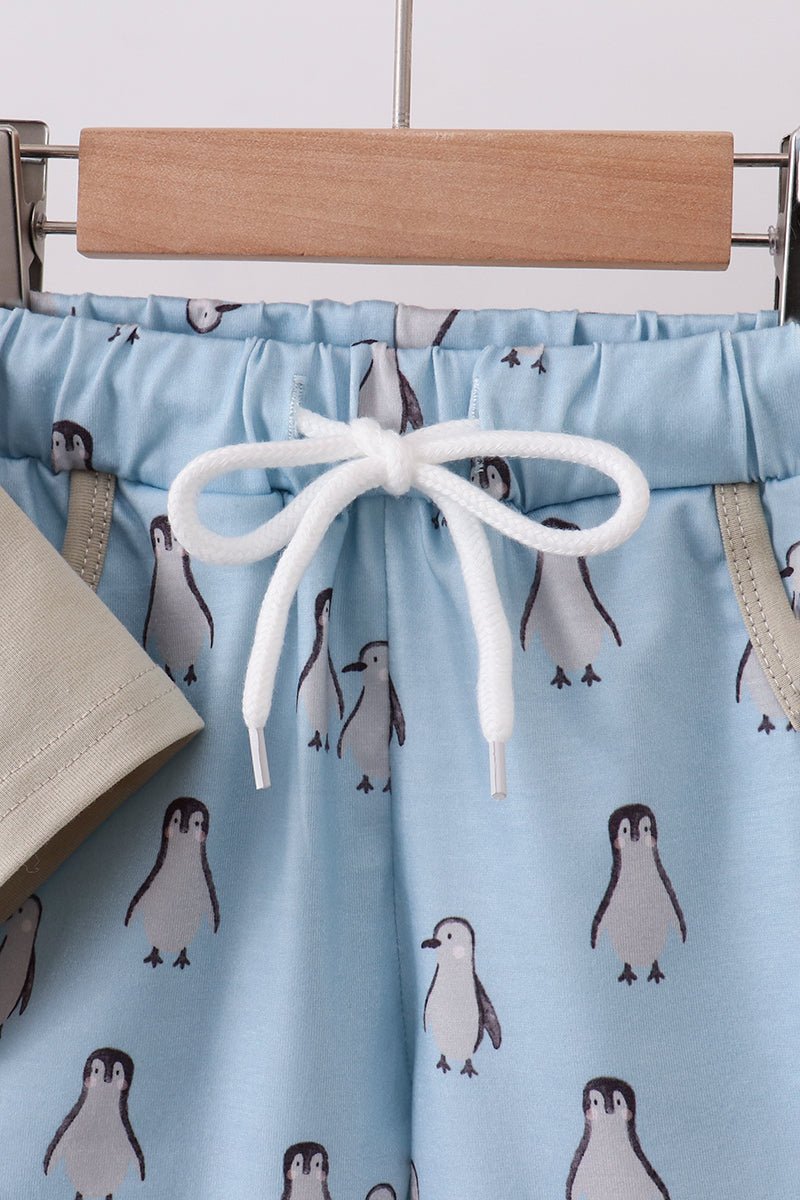 Penguin print shorts set - Abbies Place