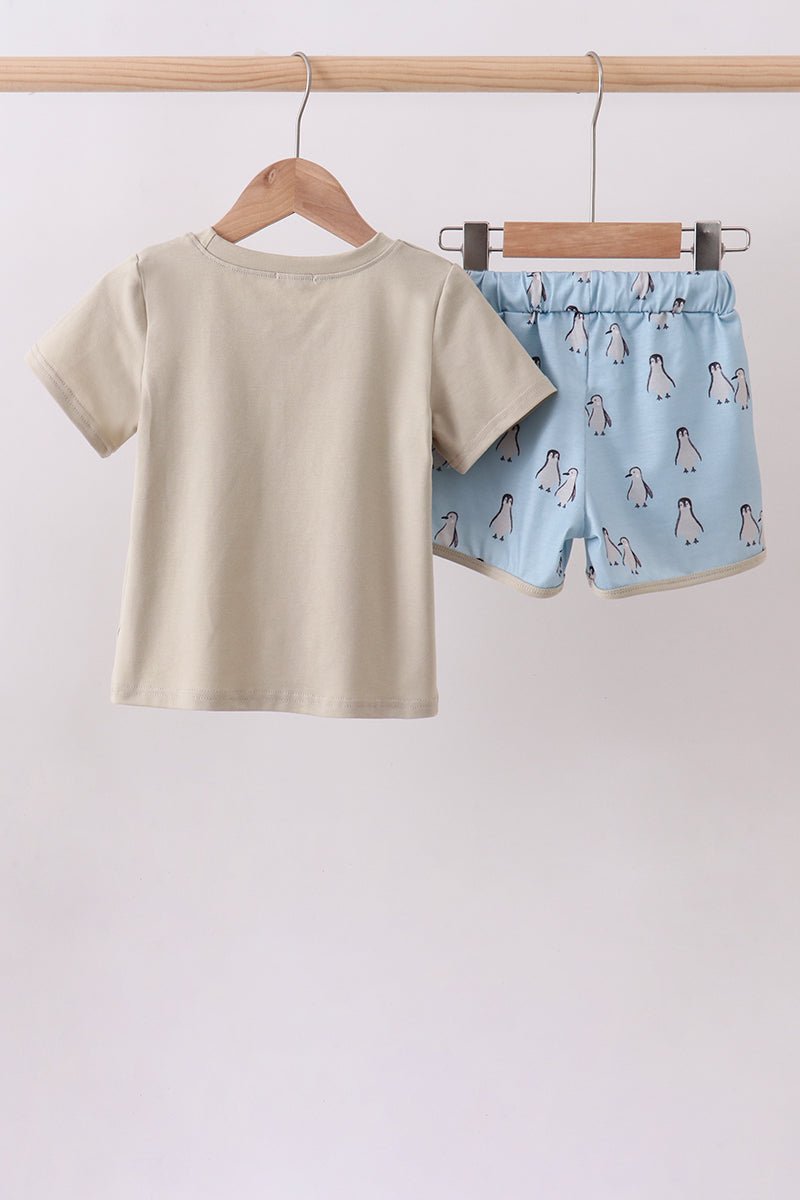 Penguin print shorts set - Abbies Place