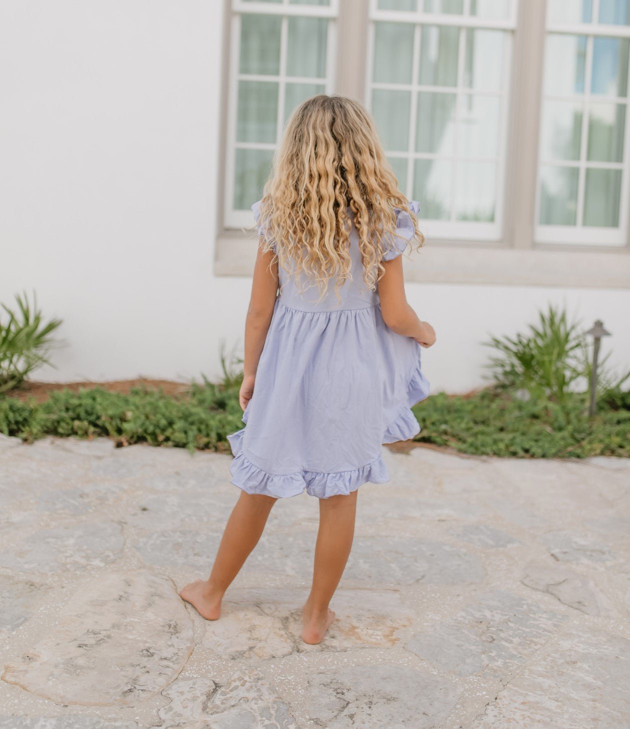 Periwinkle Check Hi-Lo Short Set - Abbies Place