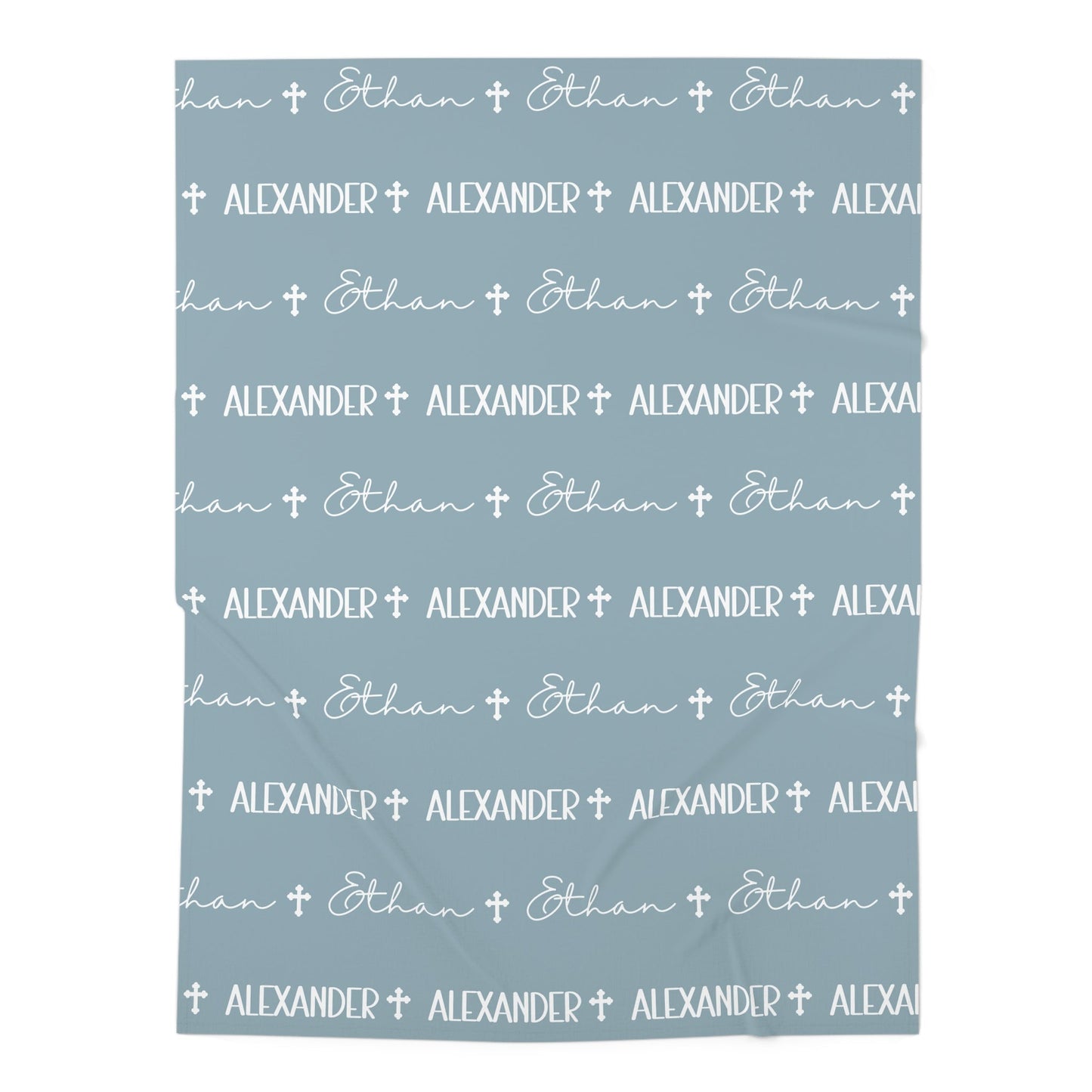 Personalized Blue Baby Name Swaddle Blanket - Abbies Place