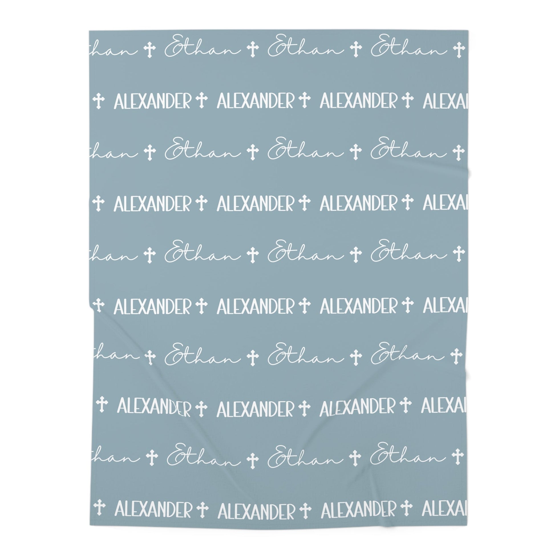 Personalized Blue Baby Name Swaddle Blanket - Abbies Place