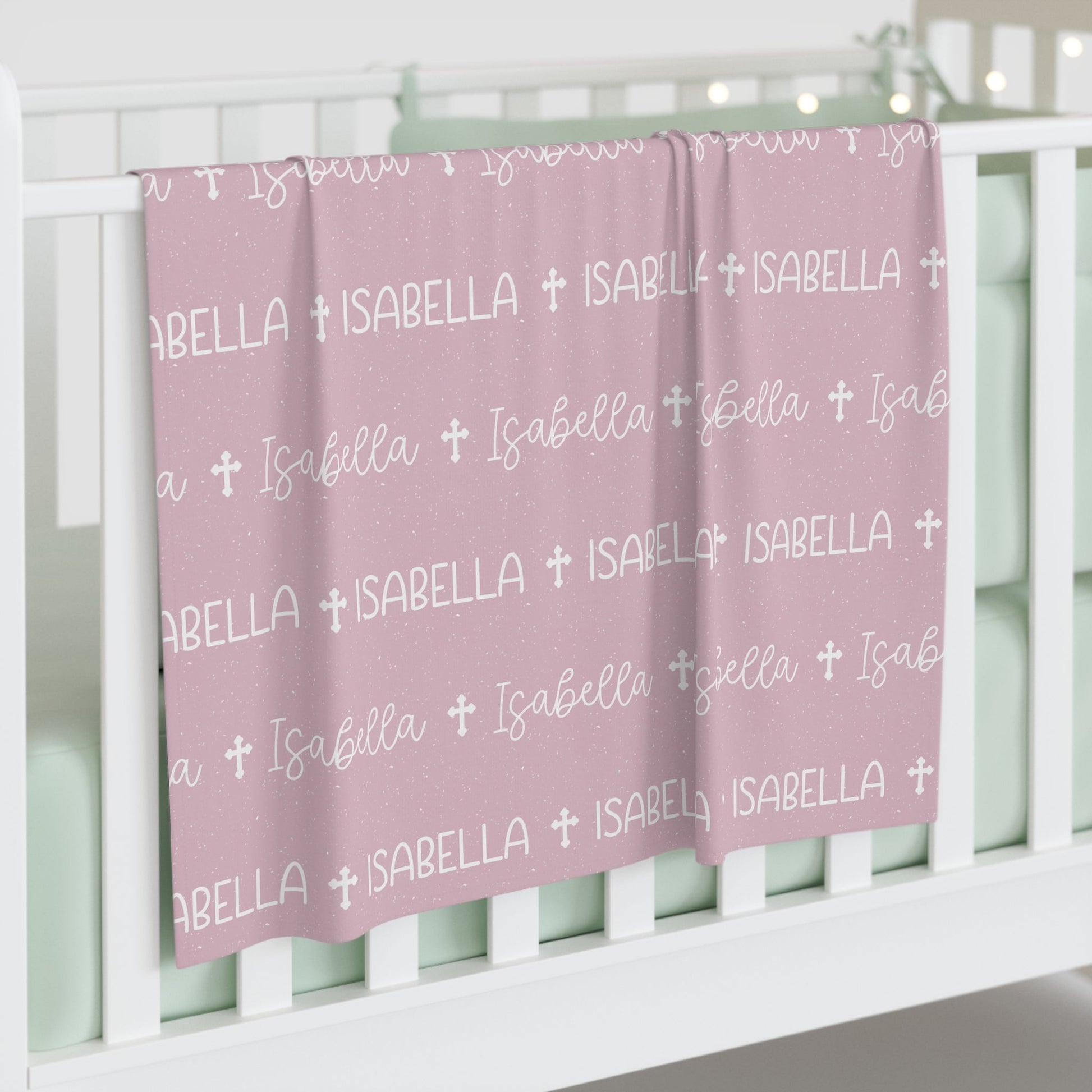 Personalized Pink Baby Name Swaddle Blanket - Abbies Place
