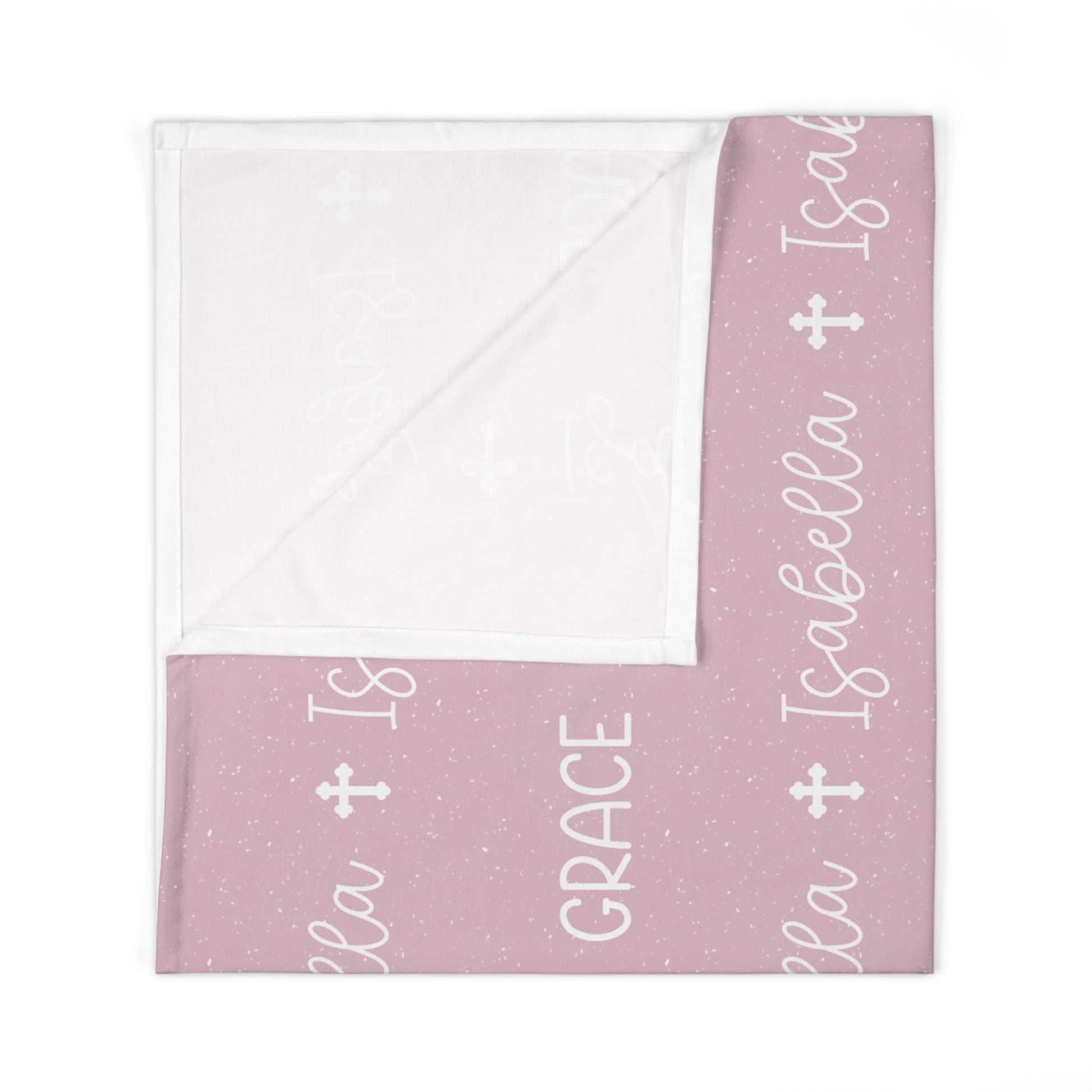 Personalized Pink Baby Name Swaddle Blanket - Abbies Place
