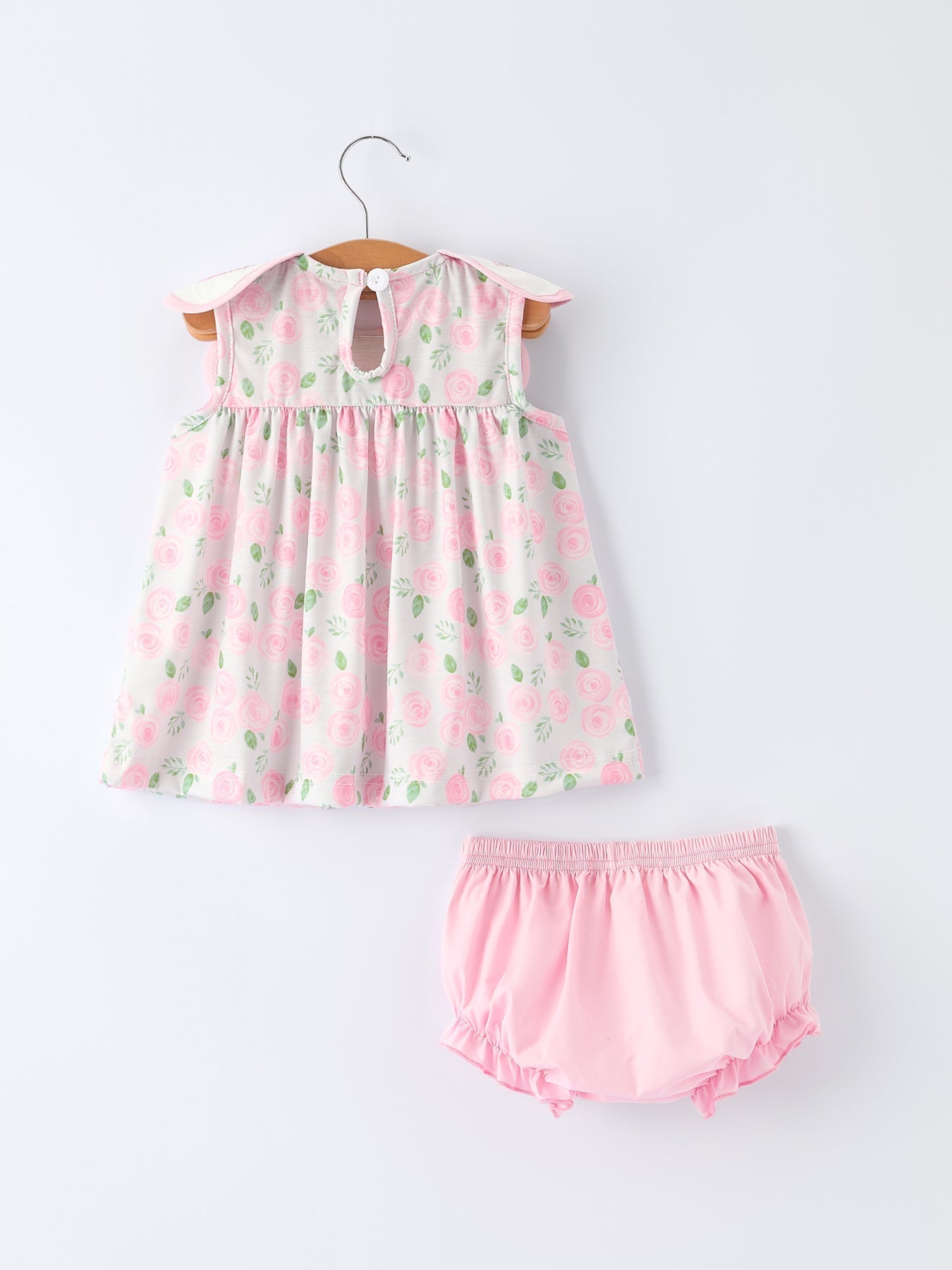 Petal Peter Pan Collar Christ Bishop Christening Baby Girls Bloomer Set - Abbies Place