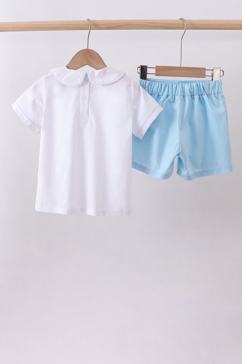 Peter pan collar shorts set - Abbies Place