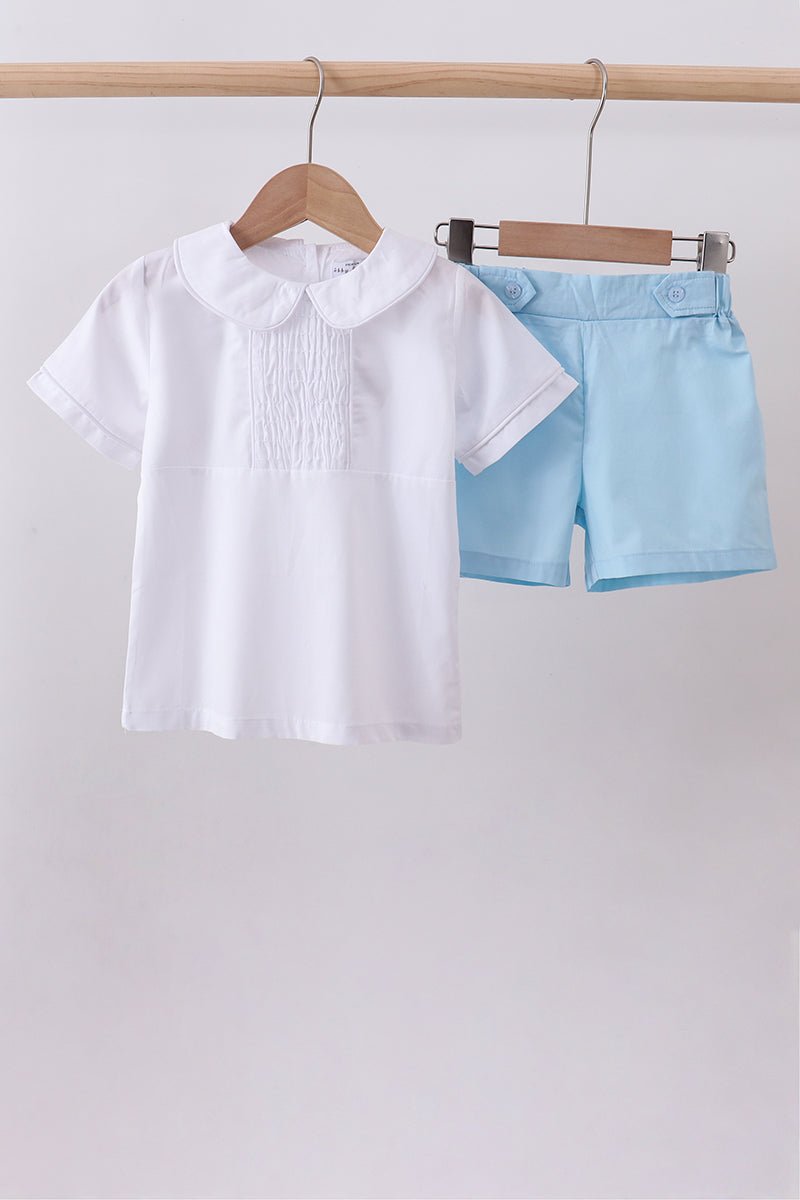 Peter pan collar shorts set - Abbies Place