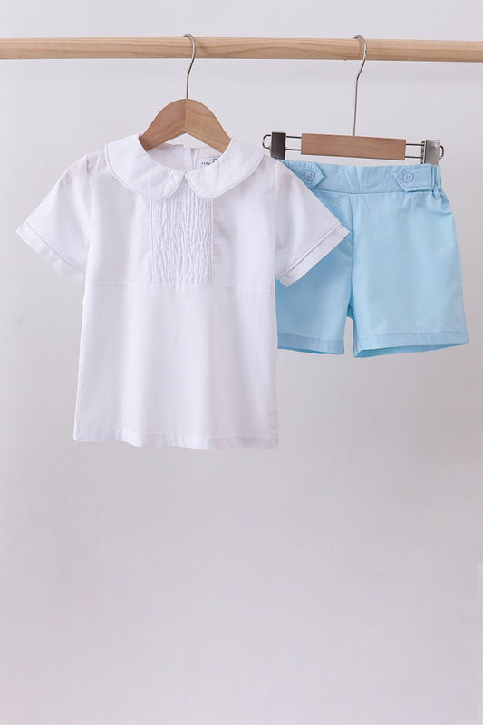 Peter pan collar shorts set - Abbies Place