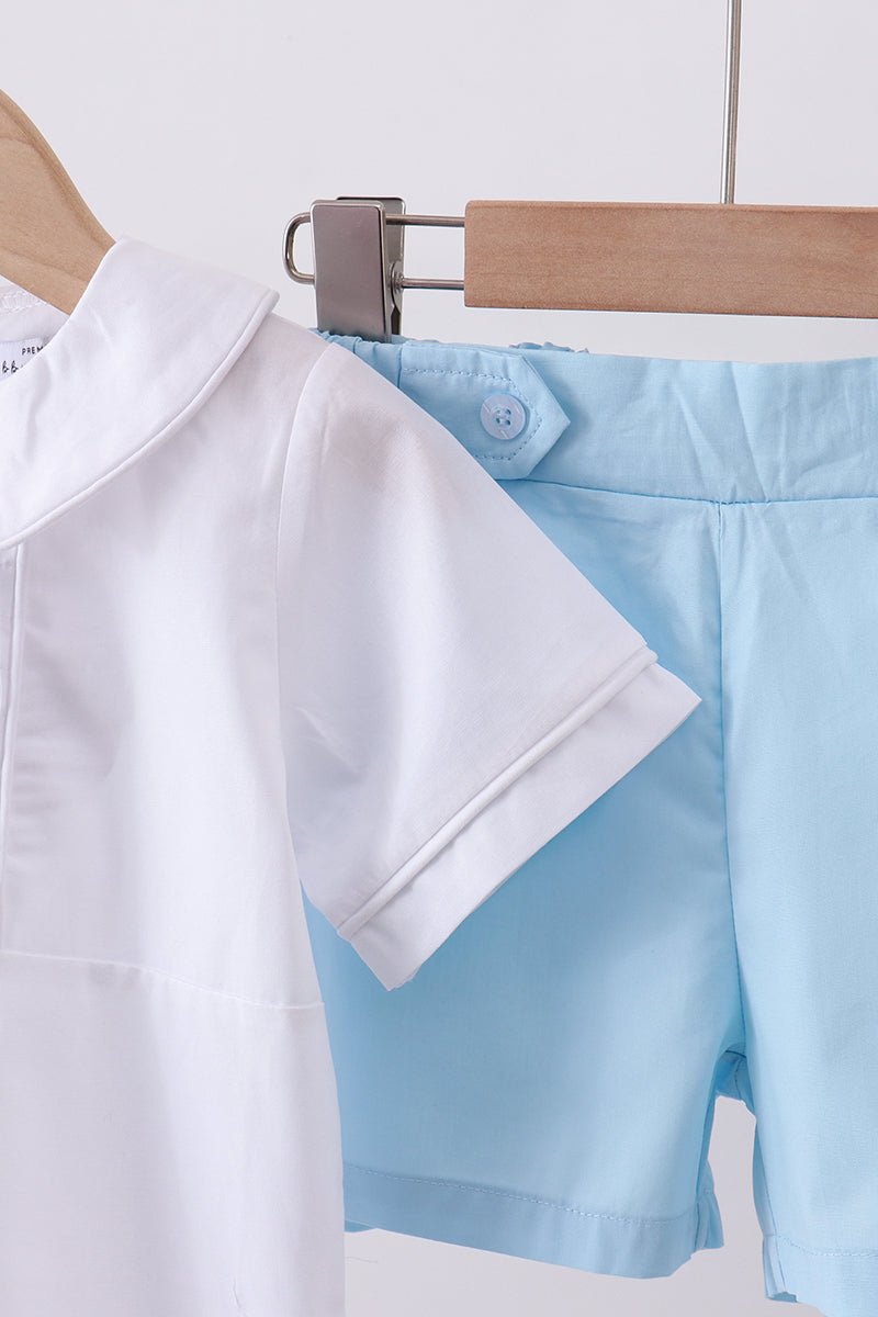 Peter pan collar shorts set - Abbies Place