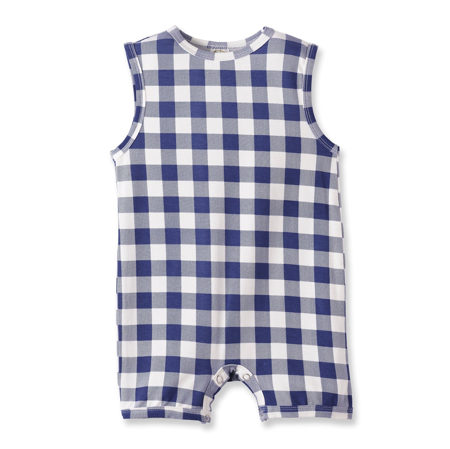 Picnic Plaid Soft Bamboo Sleeveless Baby Shortall Romper - Abbies Place