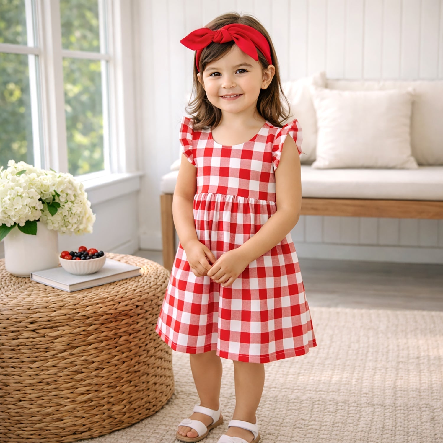 Picnic Plaid Soft Bamboo Summer Dress for Girls - Abbies Place