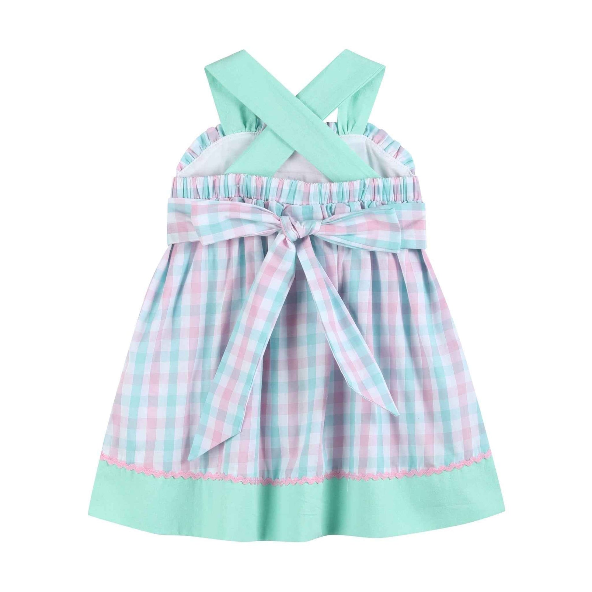 Pink and Aqua Seashell Smocked Sundress - Abbies Place
