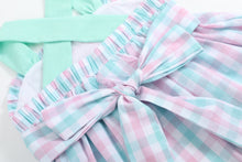 Load image into Gallery viewer, Pink and Aqua Seashell Smocked Sundress
