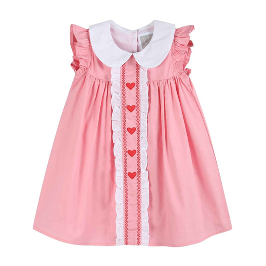 Pink and Red Heart Valentine Ruffle Dress - Abbies Place