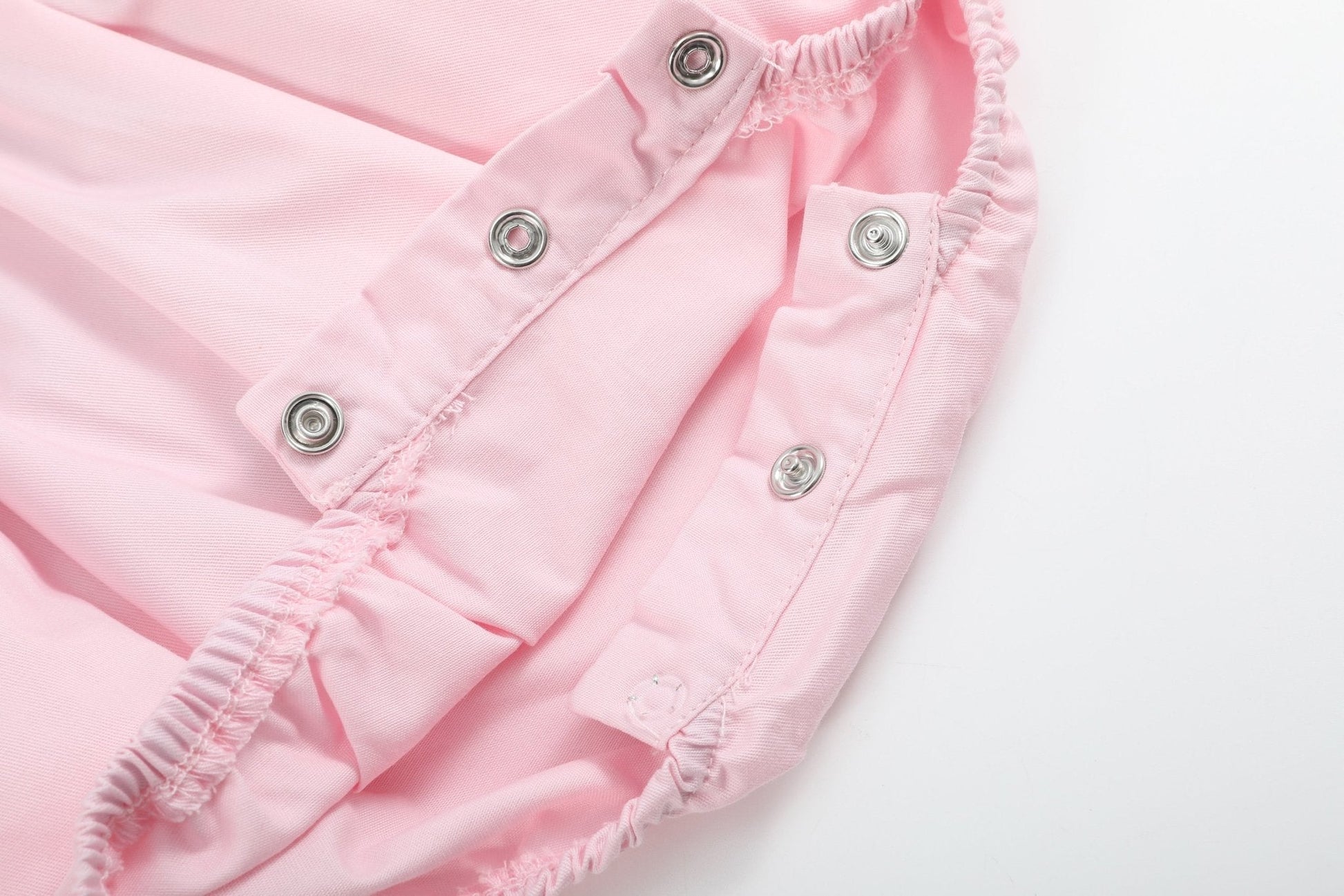 Pink and White bows Smocked Ruffle Romper - Abbies Place