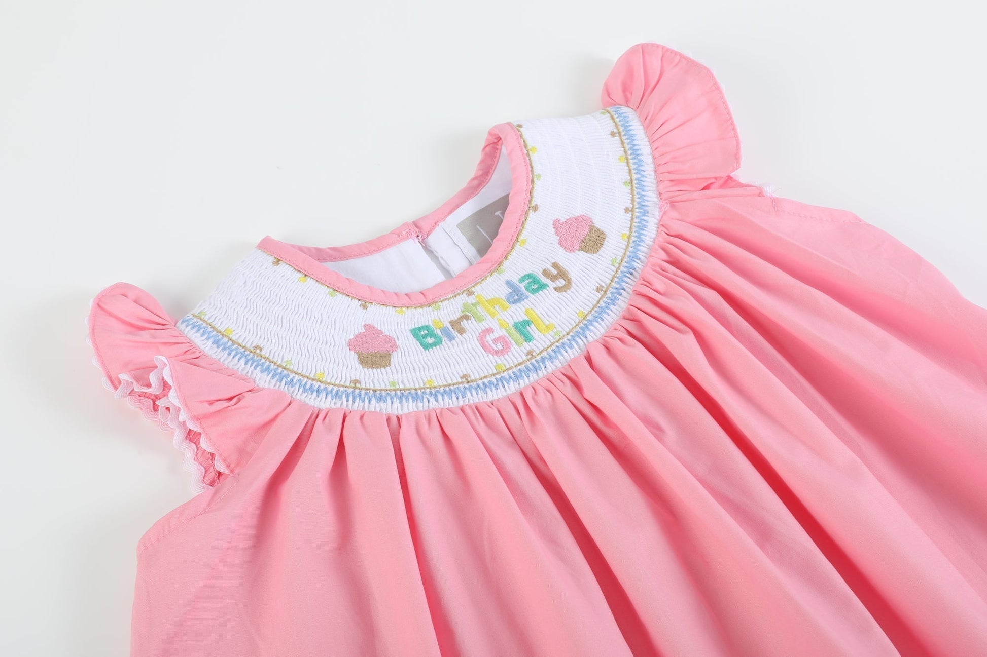Pink Birthday Girl Smocked Bishop Dress - Abbies Place