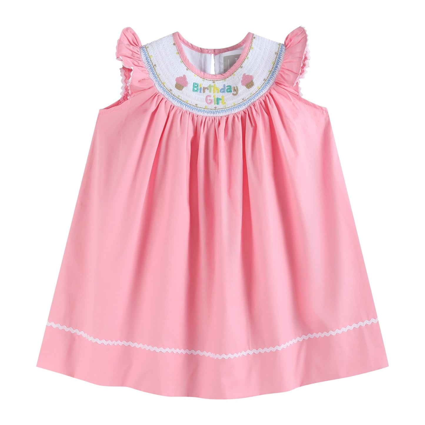 Pink Birthday Girl Smocked Bishop Dress - Abbies Place