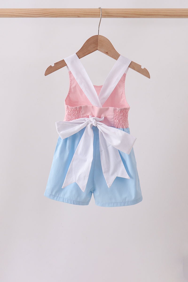 Pink & blue ruffle bow bubble - Abbies Place