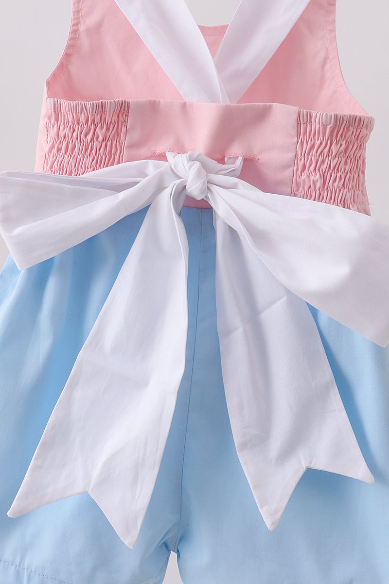 Pink & blue ruffle bow bubble - Abbies Place