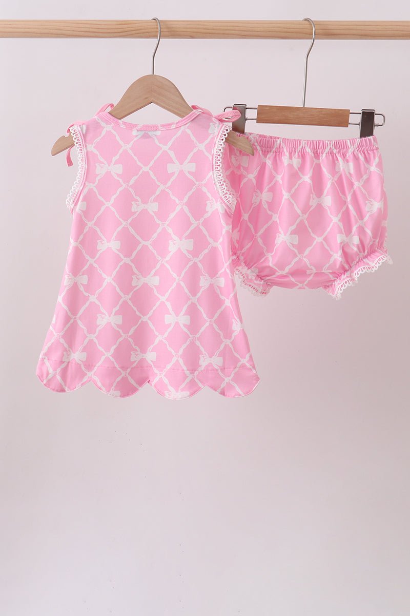 Pink Bow Bloomer Set - Abbies Place