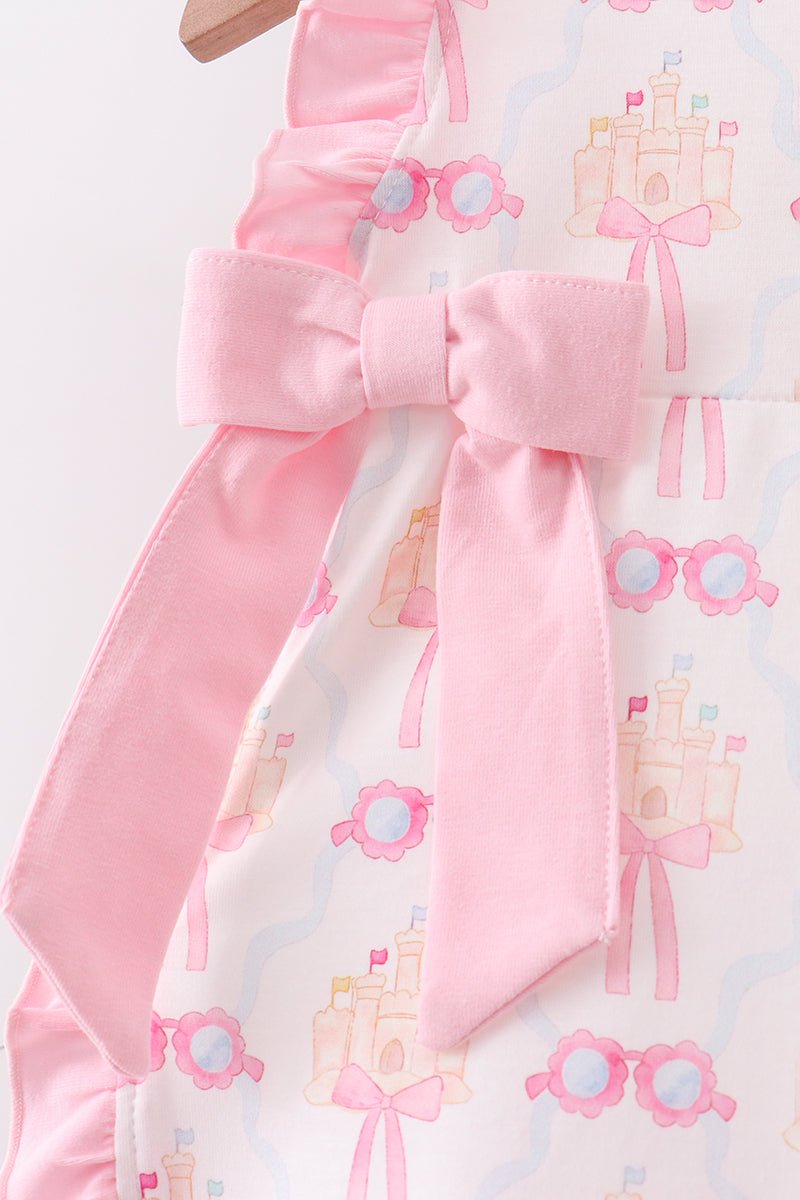 Pink bow castle ruffle bloomer set - Abbies Place