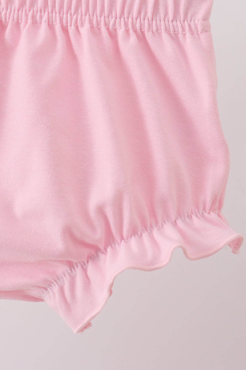 Pink bow castle ruffle bloomer set - Abbies Place