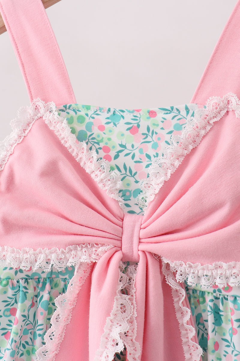 Pink Bow Floral Bloomer Set - Abbies Place
