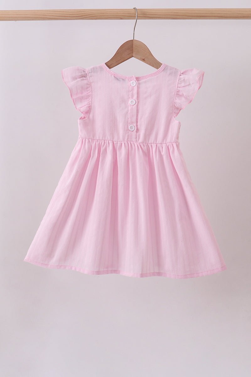 Pink bow smocked ruffle dress - Abbies Place