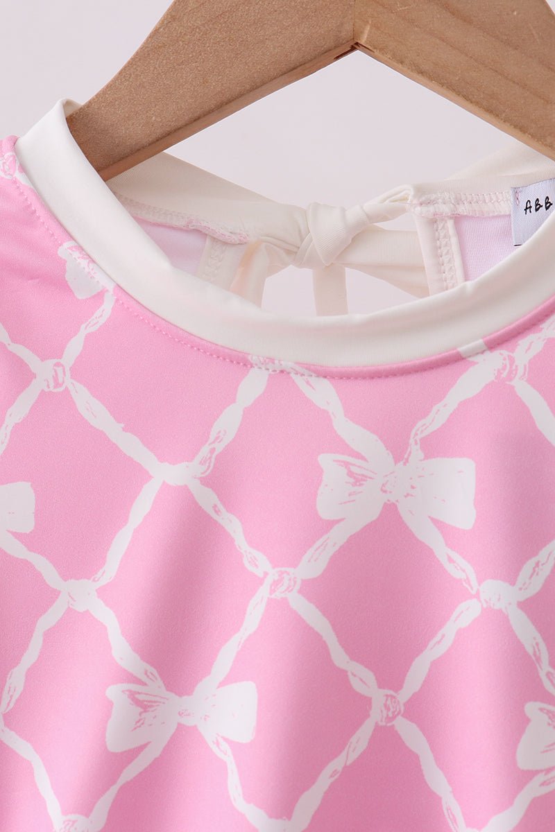Pink Bow UPF rashguard - Abbies Place