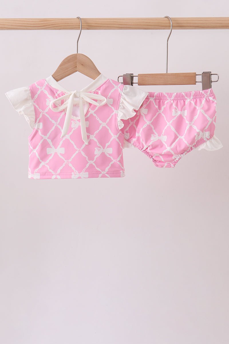Pink Bow UPF Swim Set - Abbies Place