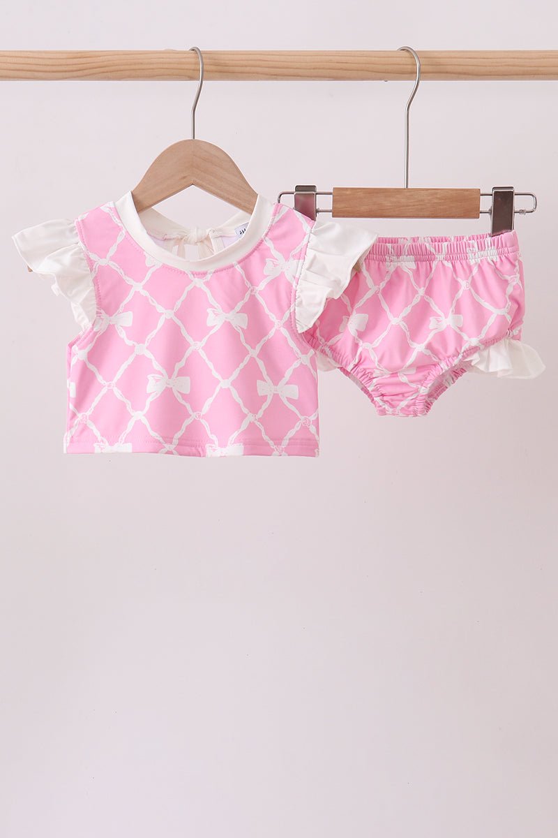 Pink Bow UPF Swim Set - Abbies Place
