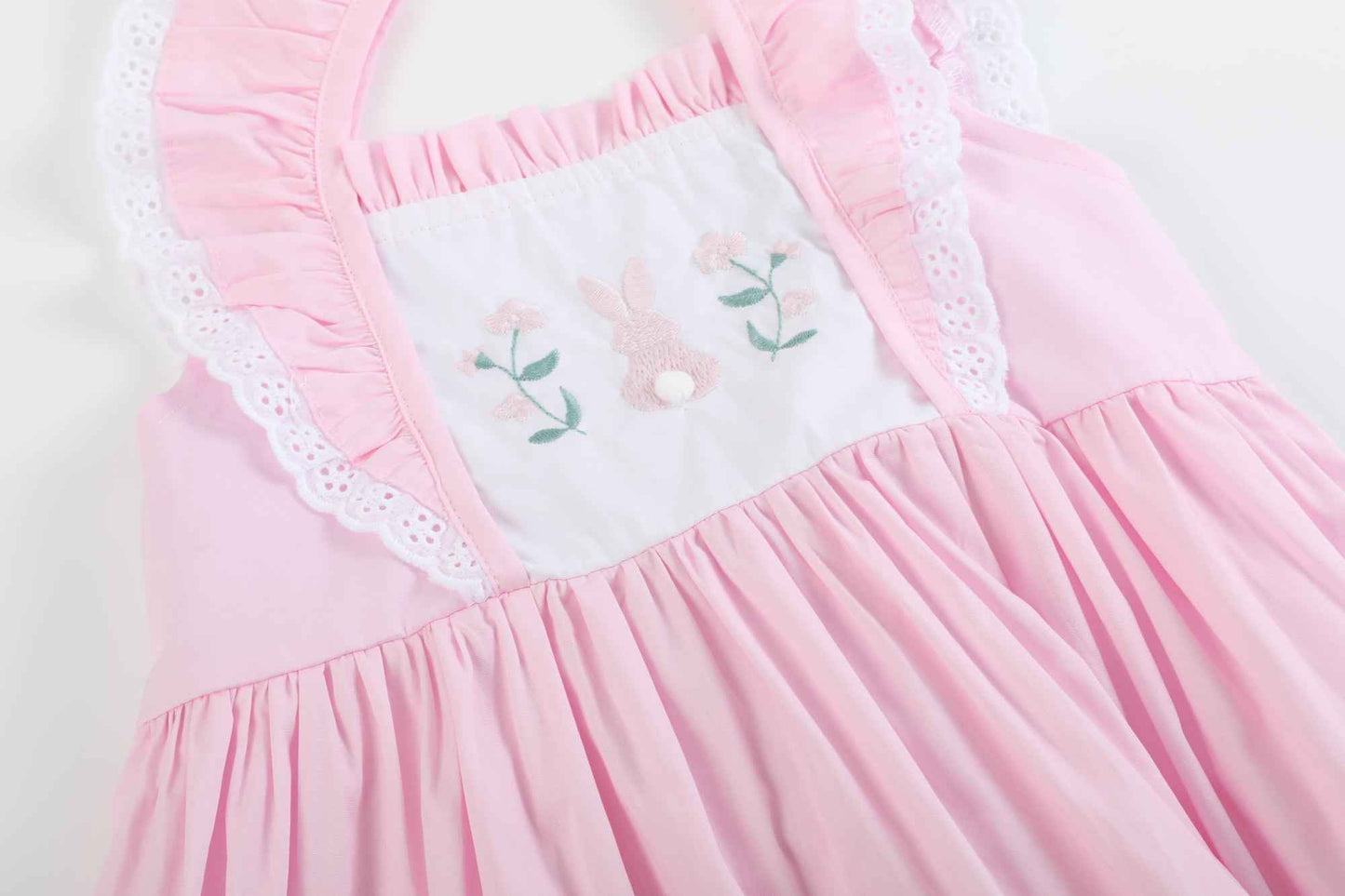 Pink Bunny Ruffle Shoulder Dress - Abbies Place