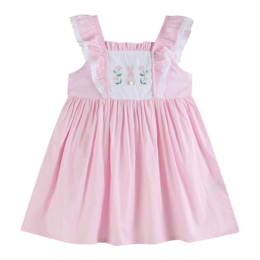 Pink Bunny Ruffle Shoulder Dress - Abbies Place
